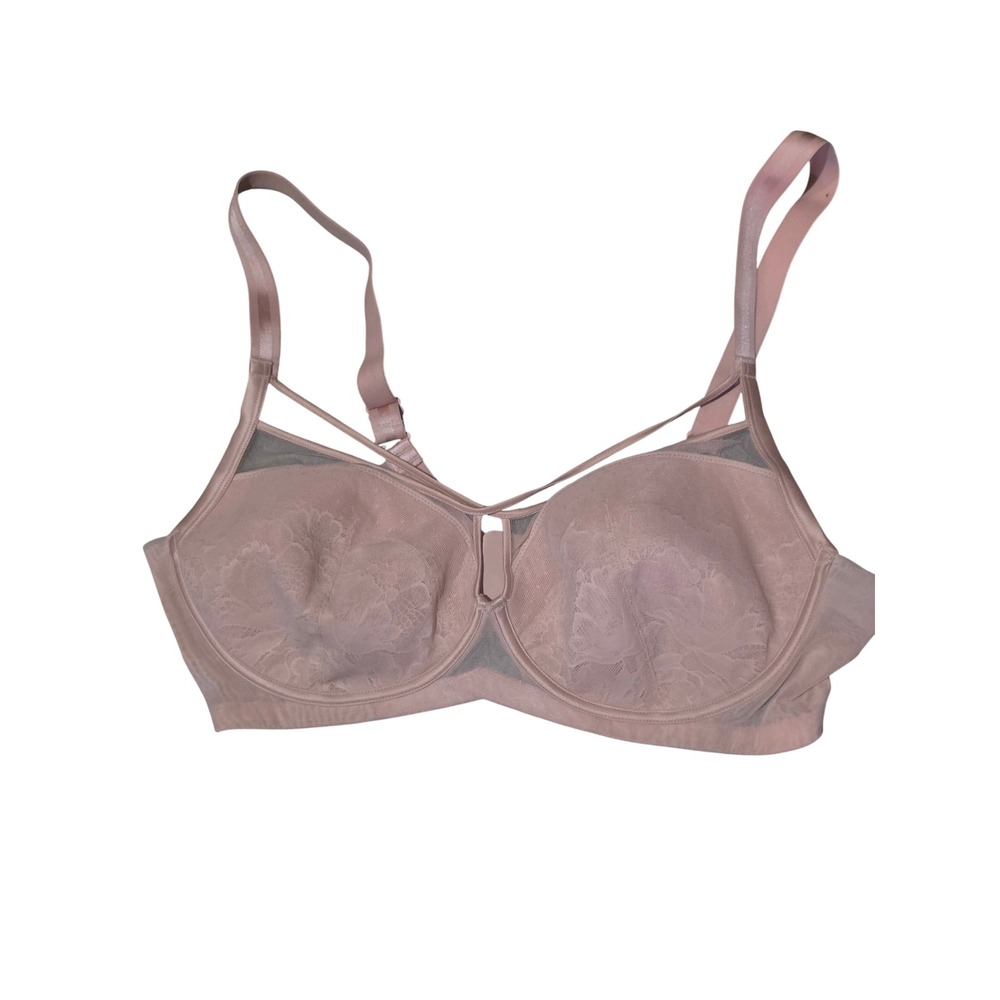 Understance  Bra 36DD Misty Rose Lace Mesh Strappy U0084-0018